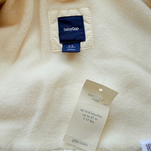 Baby GAP Off-White Hooded Puffer Jacket with Bow 0-6 months - Picture 10 of 11
